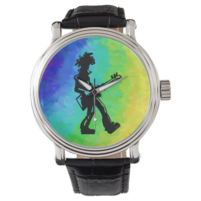 New York Boogie Nights Guitar Rainbow Armbandsur (Framsida)