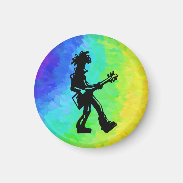New York Boogie Nights Guitar Rainbow Magnet (Framsidan)