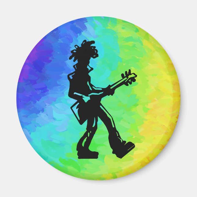 New York Boogie Nights Guitar Rainbow Magnet (Framsidan)