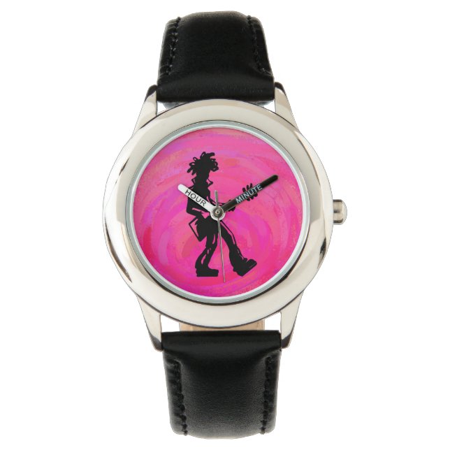 New York Boogie Nights Guitar Shock rosa Armbandsur (Framsida)