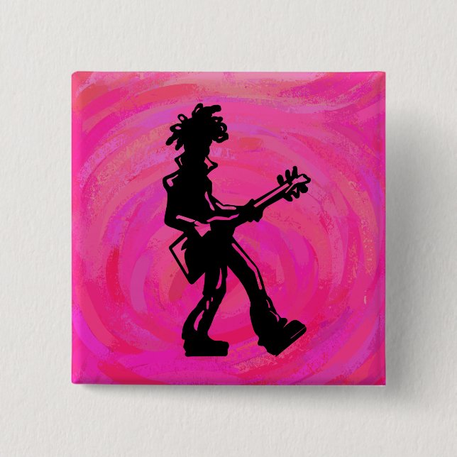 New York Boogie Nights Guitar Shock rosa Knapp (Framsida)