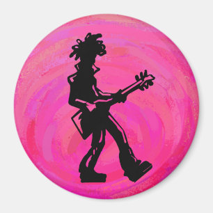 New York Boogie Nights Guitar Shock rosa Magnet