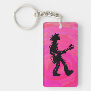 New York Boogie Nights Guitar Shock rosa Nyckelring