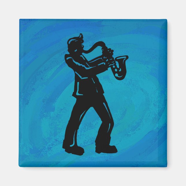 New York Boogie Nights Saxophone Blue Magnet (Framsidan)