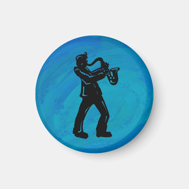 New York Boogie Nights Saxophone Blue Magnet (Framsidan)
