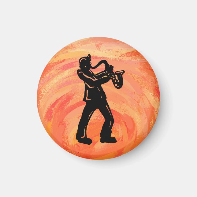 New York Boogie Nights Saxophone Orange Magnet (Framsidan)