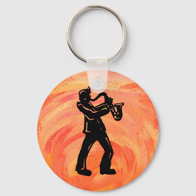New York Boogie Nights Saxophone Orange Nyckelring (Framsida)