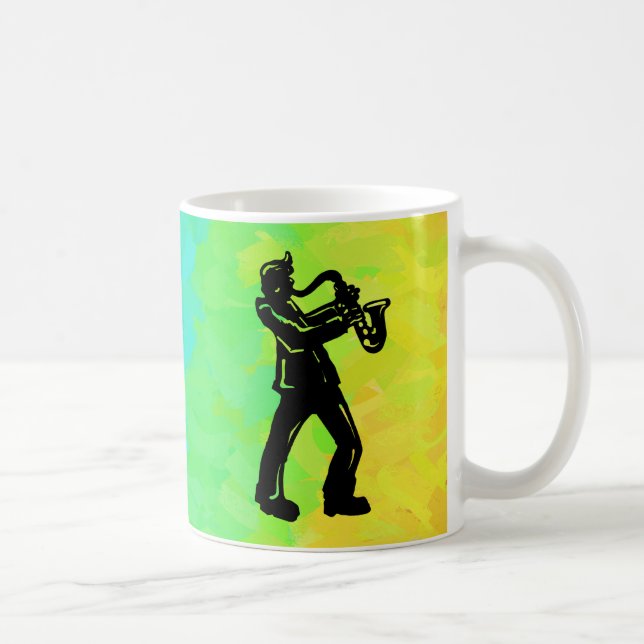 New York Boogie Nights Saxophone Rainbow Kaffemugg (Höger)