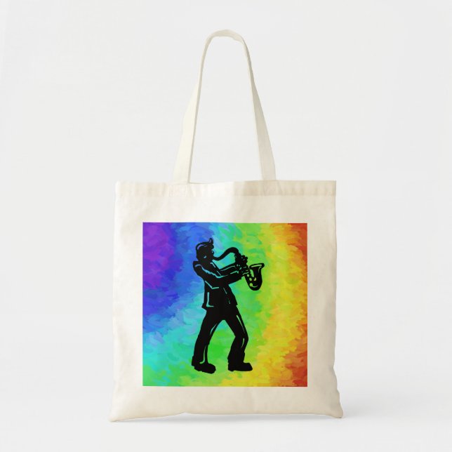 New York Boogie Nights Saxophone Rainbow Tygkasse (Framsidan)