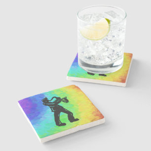 New York Boogie Nights Saxophone Rainbow Underlägg Sten