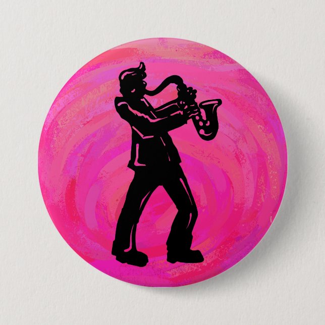 New York Boogie Nights Saxophone Shock rosa Knapp (Framsida)