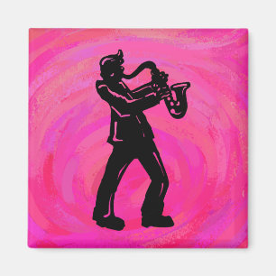 New York Boogie Nights Saxophone, Shock rosa Magnet