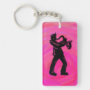 New York Boogie Nights Saxophone Shock rosa Nyckelring