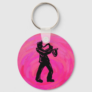 New York Boogie Nights Saxophone Shock rosa Nyckelring