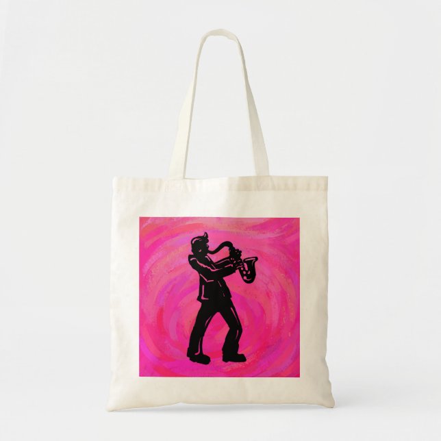 New York Boogie Nights Saxophone Shock rosa Tygkasse (Framsidan)