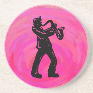 New York Boogie Nights Saxophone Shock rosa Underlägg Sandsten