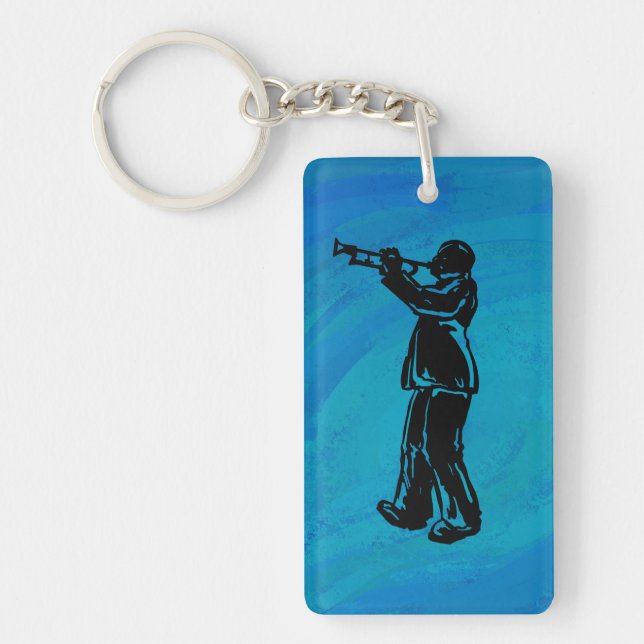 New York Boogie Nights Trumpet Blue Nyckelring (Framsidan)
