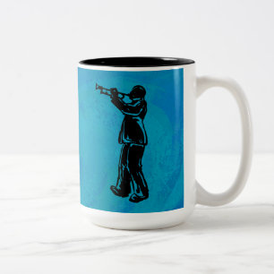 New York Boogie Nights Trumpet Blue Två-Tonad Mugg