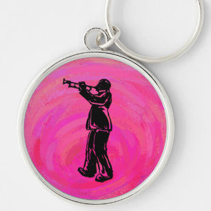 New York Boogie Nights Trumpet Hot rosa Rund Silverfärgad Nyckelring