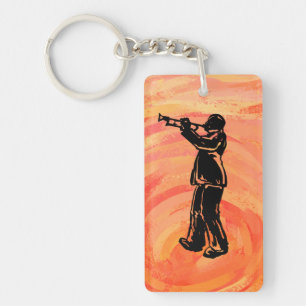 New York Boogie Nights Trumpet Orange Nyckelring