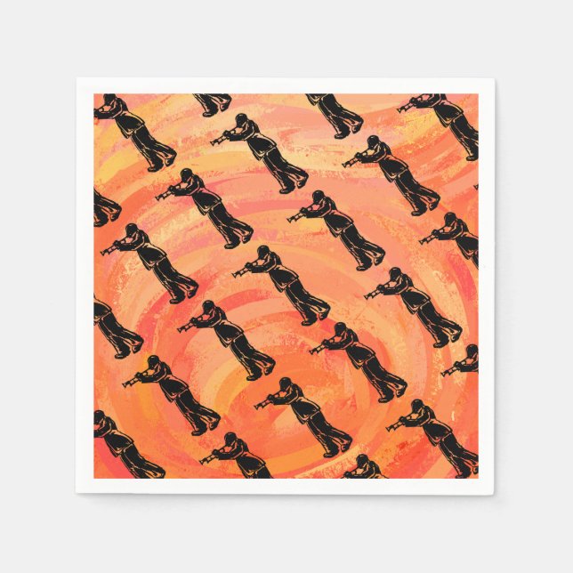 New York Boogie Nights Trumpet Orange Pappersservett (Framsidan)