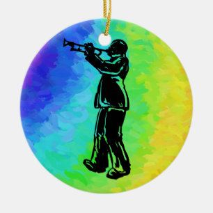 New York Boogie Nights Trumpet Rainbow Julgransprydnad Keramik