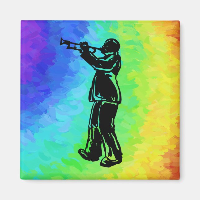 New York Boogie Nights Trumpet Rainbow Magnet (Framsidan)