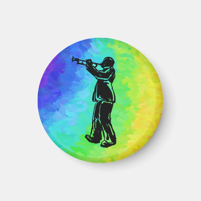 New York Boogie Nights Trumpet Rainbow Magnet (Framsidan)