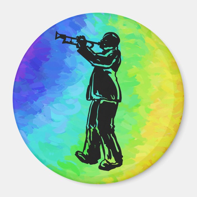 New York Boogie Nights Trumpet Rainbow Magnet (Framsidan)