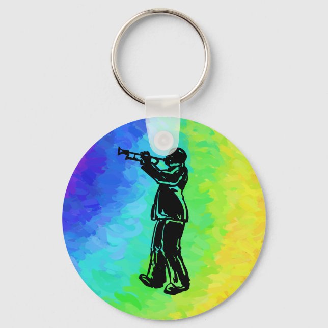 New York Boogie Nights Trumpet Rainbow Nyckelring (Framsida)