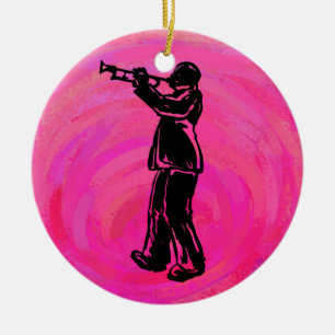 New York Boogie Nights Trumpet Shock rosa Julgransprydnad Keramik