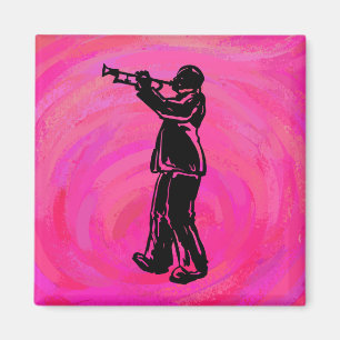 New York Boogie Nights Trumpet Shock rosa Magnet
