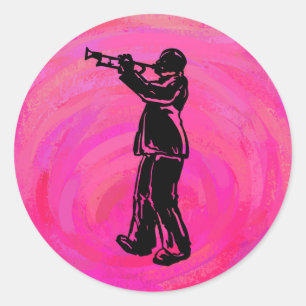 New York Boogie Nights Trumpet Shock rosa Runt Klistermärke