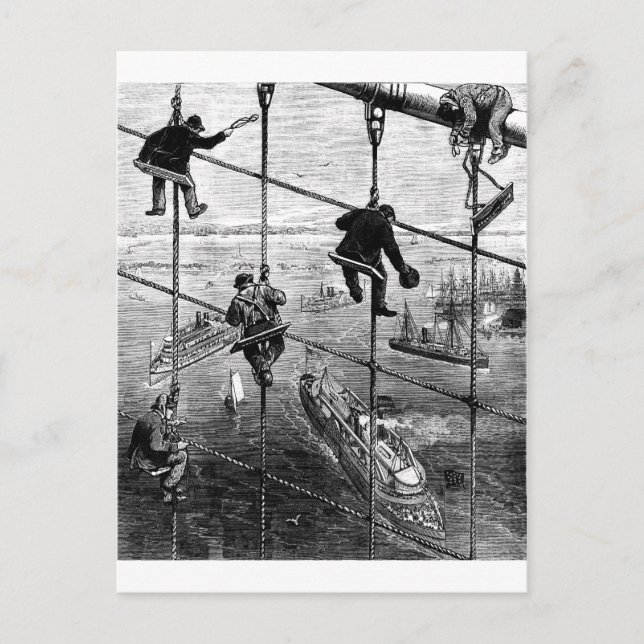 New York, Booklyn Bridge, 1883 Vykort (Framsida)