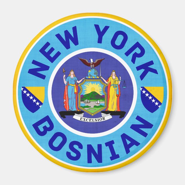 New York Bosnian American Fridge Magnet (Framsidan)