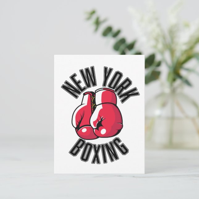 New York Boxing logotyp Vykort (Stående Fram)