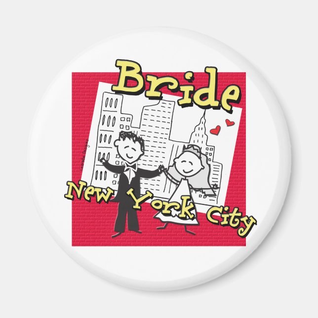 New York Bride Bröllop Magnet (Framsidan)