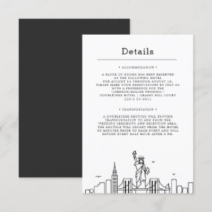 New York Bröllop Gästuppgifter Inbjudningar