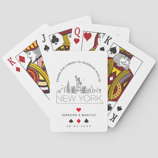 New York Bröllop | Hjärtsvett Casinokort (Baksidan)