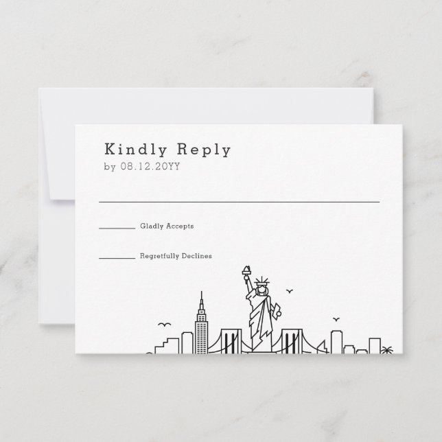New York Bröllop | Stylized Skyline OSA (Framsida)