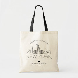 New York Bröllop | Stylized Skyline Tygkasse
