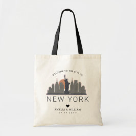 New York Bröllop | Stylized Skyline Tygkasse
