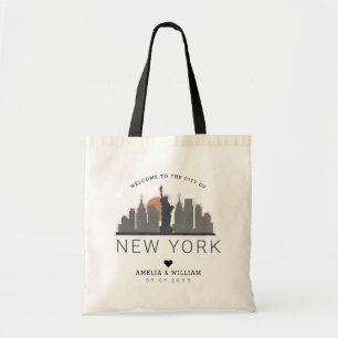 New York Bröllop   Stylized Skyline Tygkasse