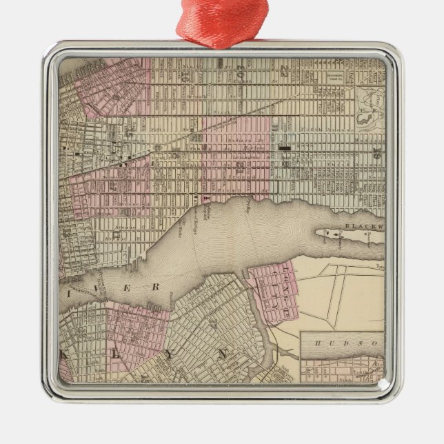 New York Brooklyn 3 Julgransprydnad Metall (Framsidan)