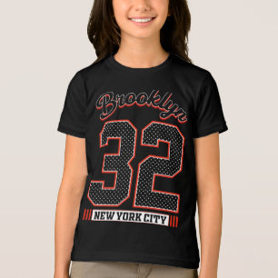 New york brooklyn atletisk typografi grafisk desig t shirt