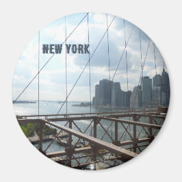 New York, Brooklyn Bridge Cust. Textmagnet Magnet