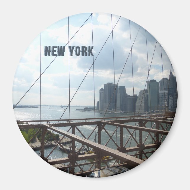 New York, Brooklyn Bridge Cust. Textmagnet Magnet (Framsidan)