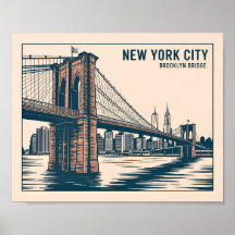 New York Brooklyn Bridge Siluett Djärv Retro Resa