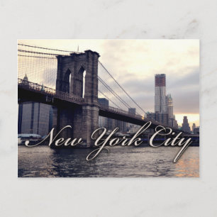 New York Brooklyn Bridge Solnedgång Vykort