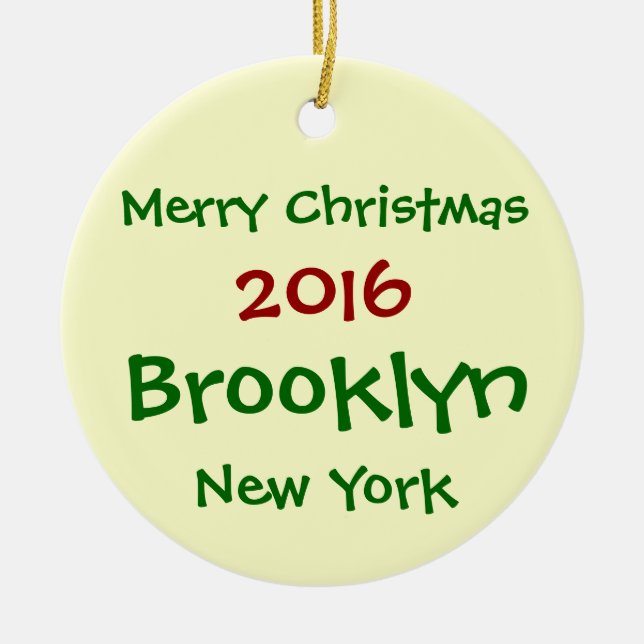 NEW YORK BROOKLYN GOD JULPRYDNAD 2016 JULGRANSPRYDNAD KERAMIK (Framsidan)